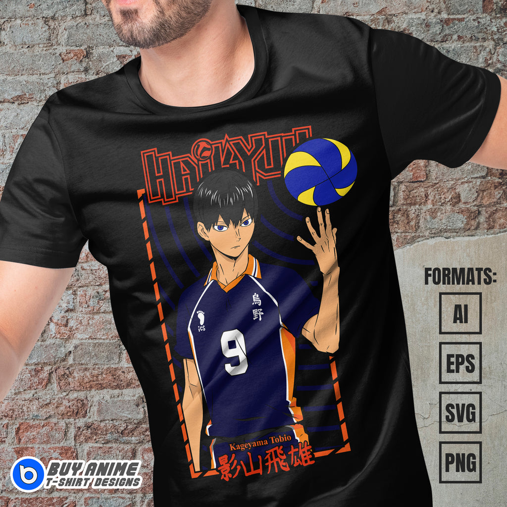 Premium Kageyama Tobio Haikyu Anime Vector T-shirt Design Template