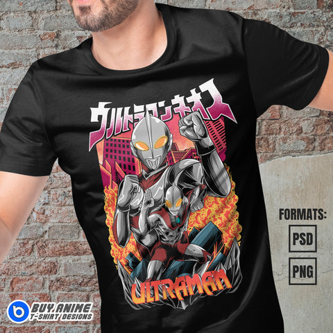 Premium Ultraman Anime Vector T-shirt Design Template