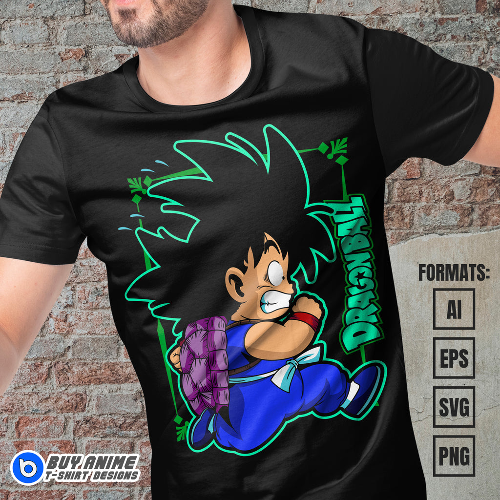 Premium Goku Kid Dragon Ball Z Anime Vector T-shirt Design Template #7