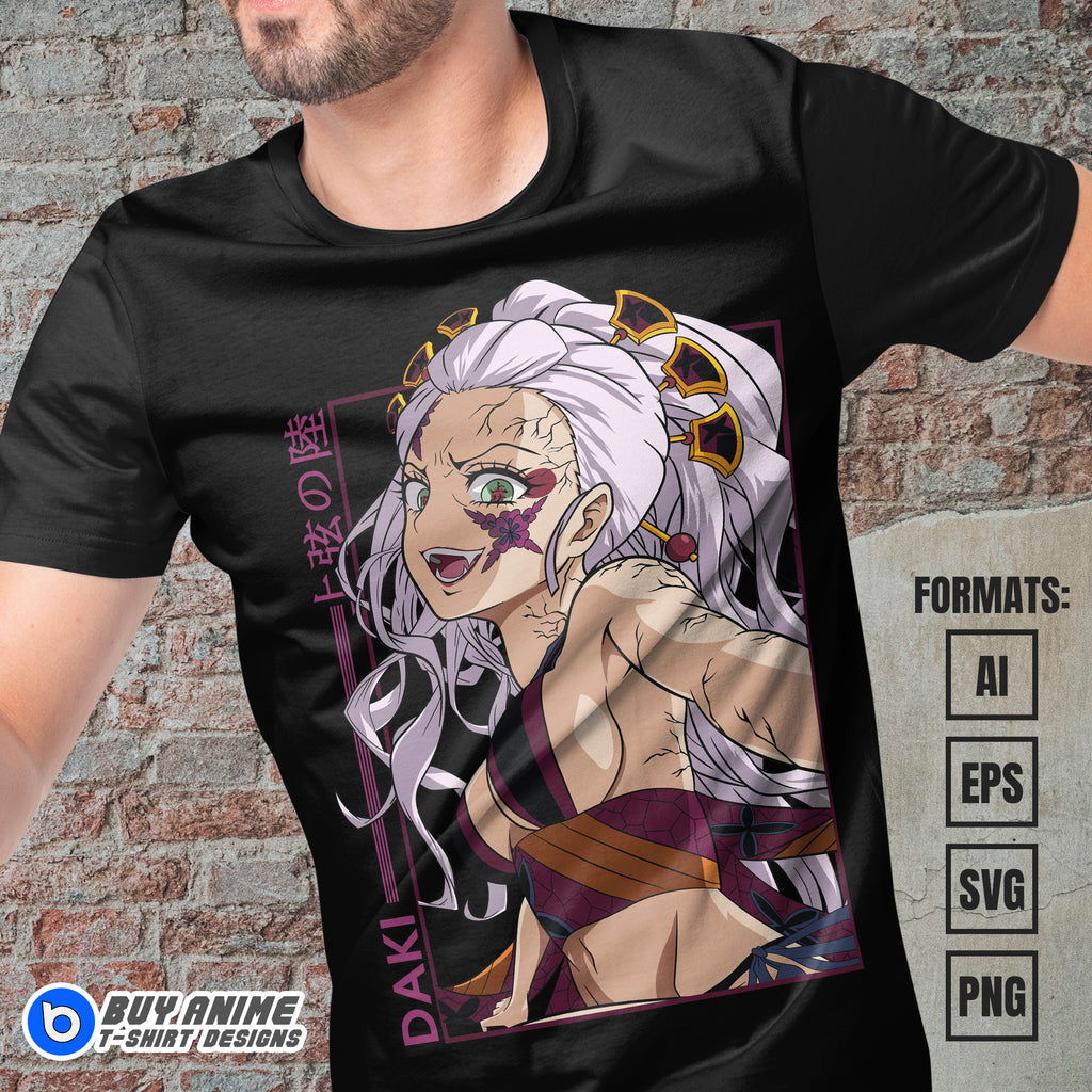 Premium Daki Demon Slayer Anime Vector T-shirt Design Template #4