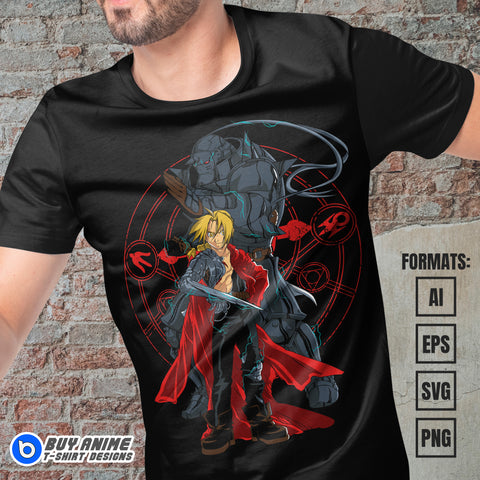 Premium Fullmetal Alchemist Anime Vector T-shirt Design Template #5