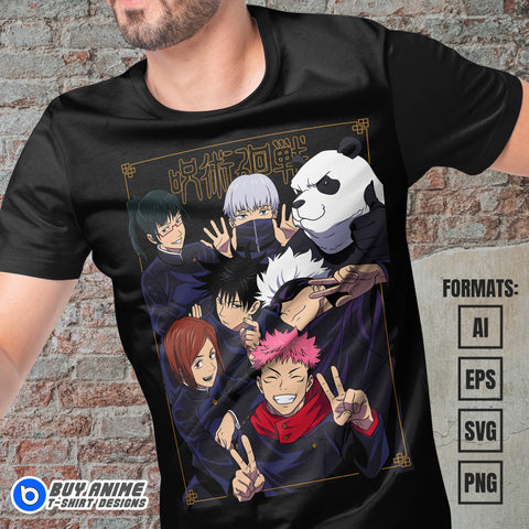 Premium Jujutsu Kaisen Anime Vector T-shirt Design Template #36