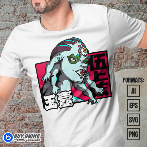 Premium Gyokko Demon Slayer Anime Vector T-shirt Design Template