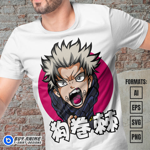 Premium Inumaki Toge Jujutsu Kaisen Anime Vector T-shirt Design Template #3