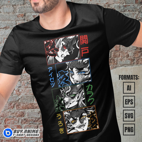 Premium Demon Slayer Anime Vector T-shirt Design Template #37