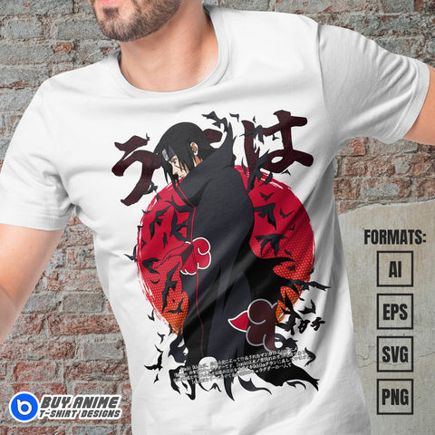 Premium Itachi Uchiha Naruto Anime Vector T-shirt Design Template #7