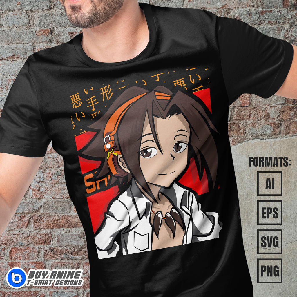 Premium Shaman King Anime Vector T-shirt Design Template