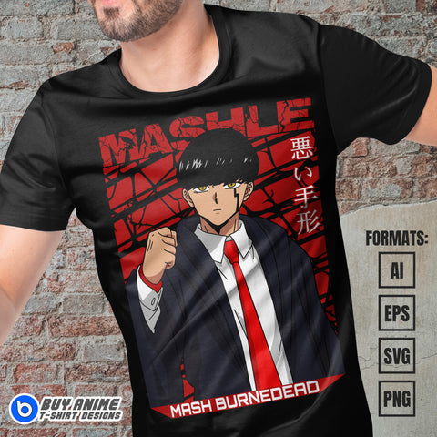 Premium Mashle Magic and Muscles Anime Vector T-shirt Design Template #4
