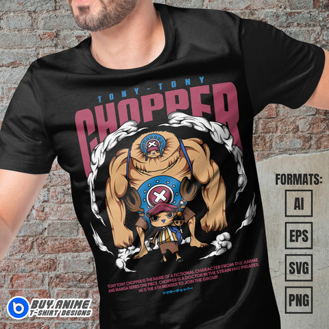 Premium Chopper One Piece Anime Vector T-shirt Design Template