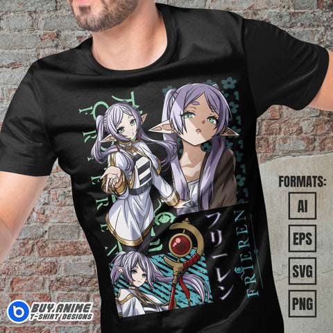 Premium Frieren Beyond Journeys End Anime Vector T-shirt Design Template #3