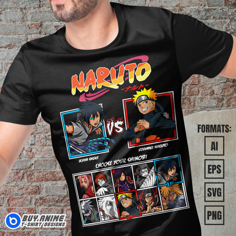 Premium Naruto Shippuden Anime Vector T-shirt Design Template #10