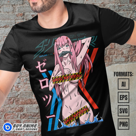Premium Zero Two Anime Vector T-shirt Design Template #5