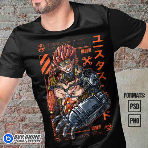Premium Eustass Kid Mecha One Piece Anime Vector T-shirt Design Template