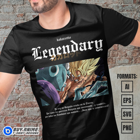 Premium Goku x Frieza Dragon Ball Anime Vector T-shirt Design Template