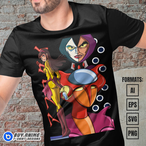 Premium Afrodita-A Mazinger-Z Anime Vector T-shirt Design Template