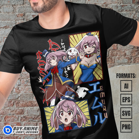 Premium Emul Shangri-La Frontier Anime Vector T-shirt Design Template