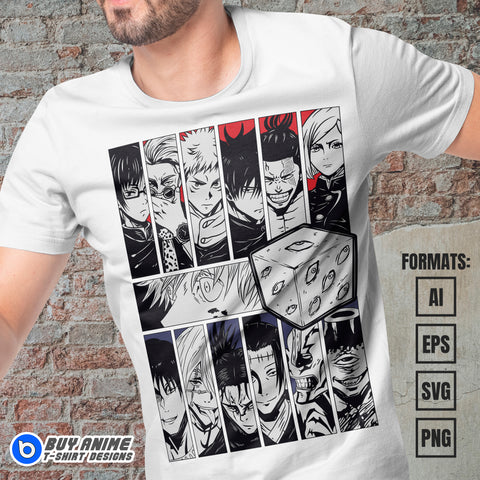 Premium Jujutsu Kaisen Anime Vector T-shirt Design Template #38