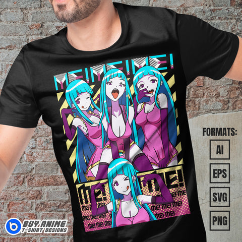 Me Me Me Anime Vector T-shirt Design Template