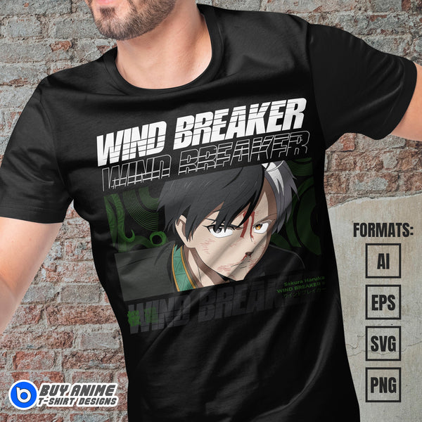 Premium Sakura Haruka Wind Breaker Anime Vector T-shirt Design Templat ...