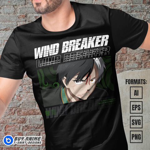 Premium Sakura Haruka Wind Breaker Anime Vector T-shirt Design Template