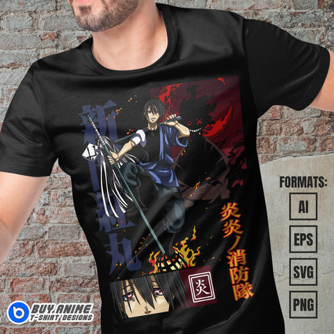 Premium Benimaru Shinmon Fire Force Anime Vector T-shirt Design Template
