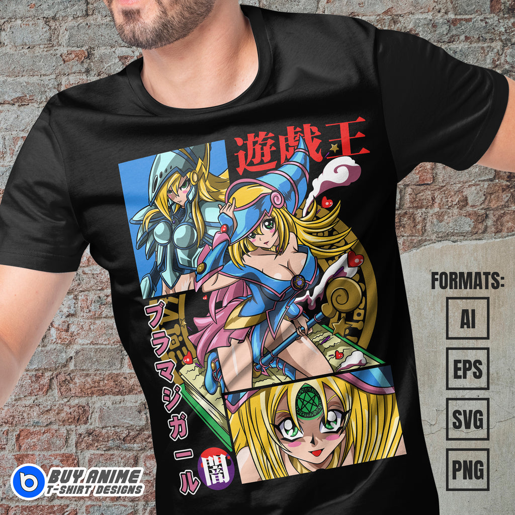 Premium Dark Magician Girl Yu Gi Oh Anime Vector T-shirt Design Template #4