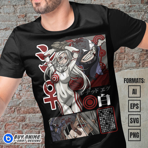 Premium Shiro Deadman Wonderland Anime Vector T-shirt Design Template