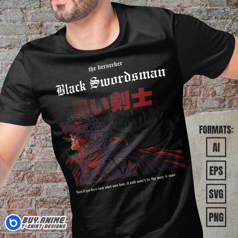 Premium Guts Berserk Anime Vector T-shirt Design Template