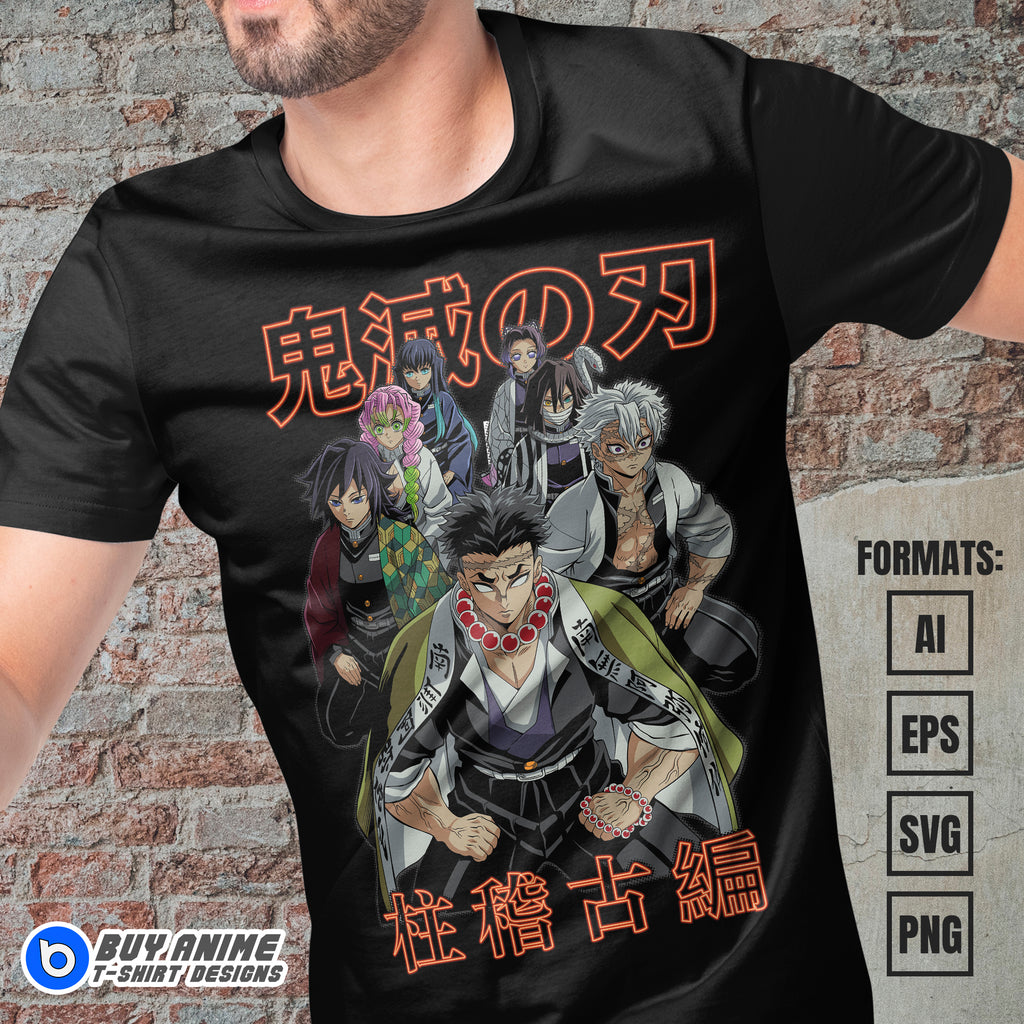 Premium Demon Slayer Anime Vector T-shirt Design Template #39
