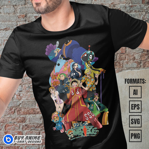 Premium One Piece Egghead Anime Vector T-shirt Design Template #2