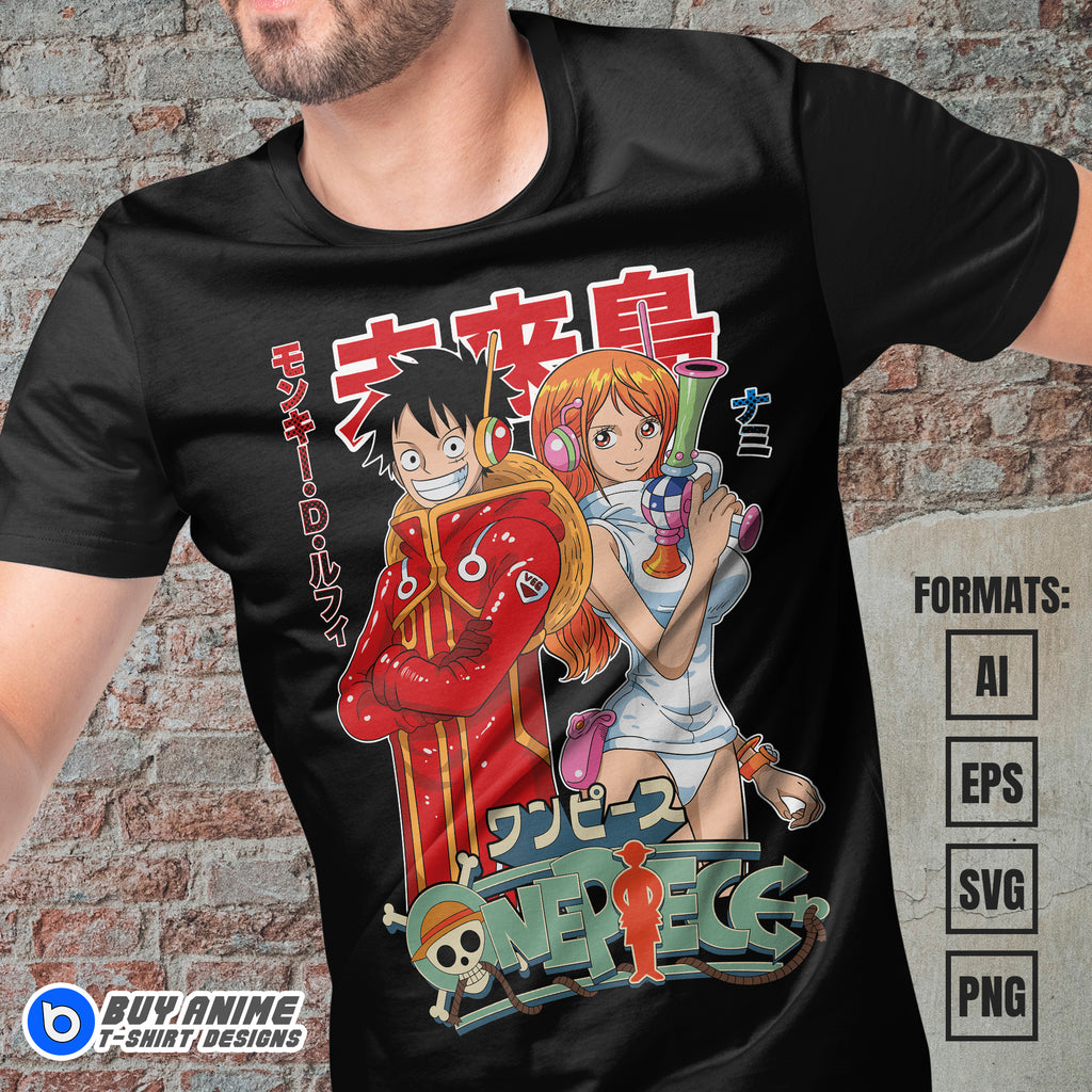 Premium One Piece Egghead Anime Vector T-shirt Design Template #3