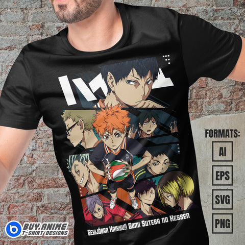 Premium Haikyu Anime Vector T-shirt Design Template #4