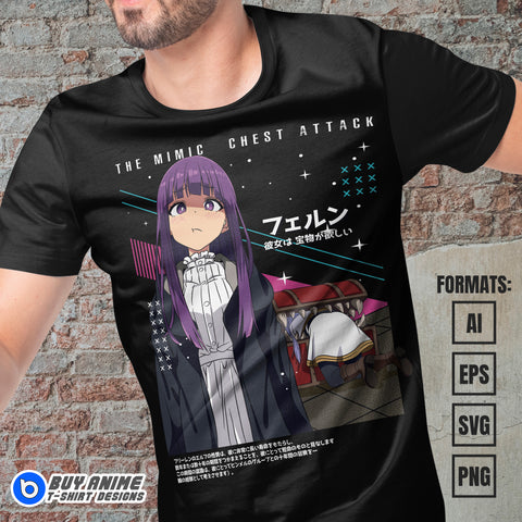 Premium Fern Frieren Beyond Journeys End Anime Vector T-shirt Design Template #2