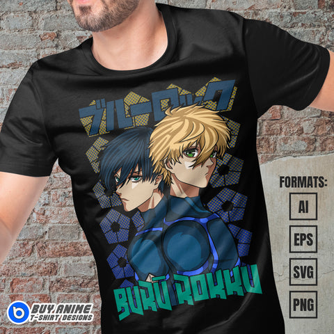 Premium Blue Lock Anime Vector T-shirt Design Template #5