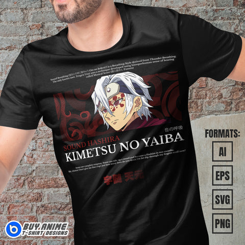 Premium Tengen Uzui Demon Slayer Anime Vector T-shirt Design Template #6