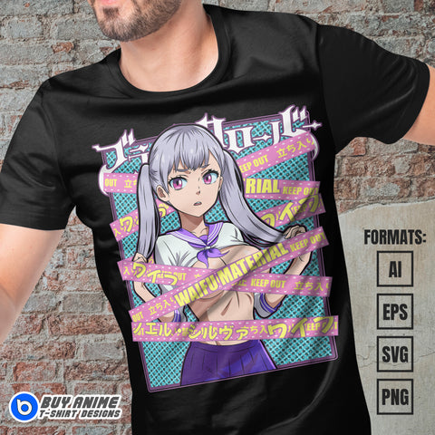 Premium Noelle Silva Black Clover Anime Vector T-shirt Design Template