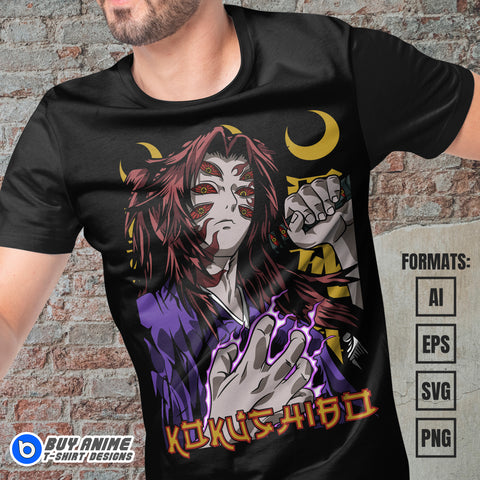 Premium Kokushibo Demon Slayer Anime Vector T-shirt Design Template #9