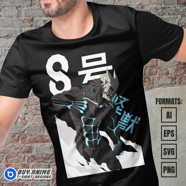 Premium Kafka Hibino Kaiju No. 8 Anime Vector T-shirt Design Template ...