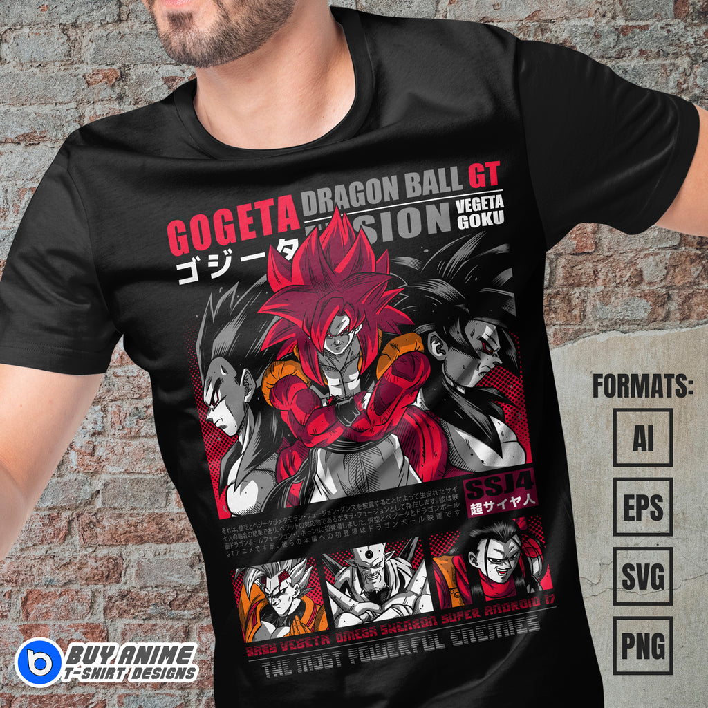 Premium Dragon Ball GT Anime Vector T-shirt Design Template #2