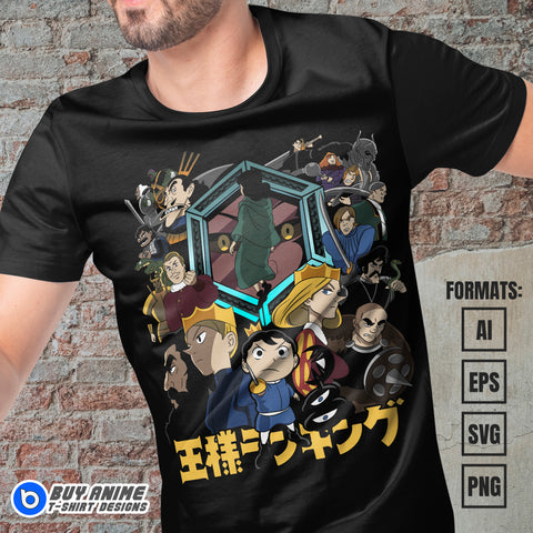 Premium Ranking of Kings Anime Vector T-shirt Design Template