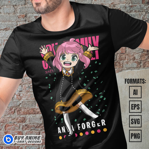 Premium Anya Forger Spy x Family Anime Vector T-shirt Design Template