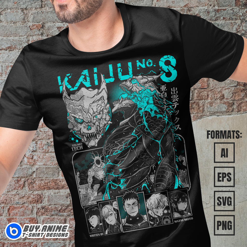 Premium Kaiju No. 8 Anime Vector T-shirt Design Template