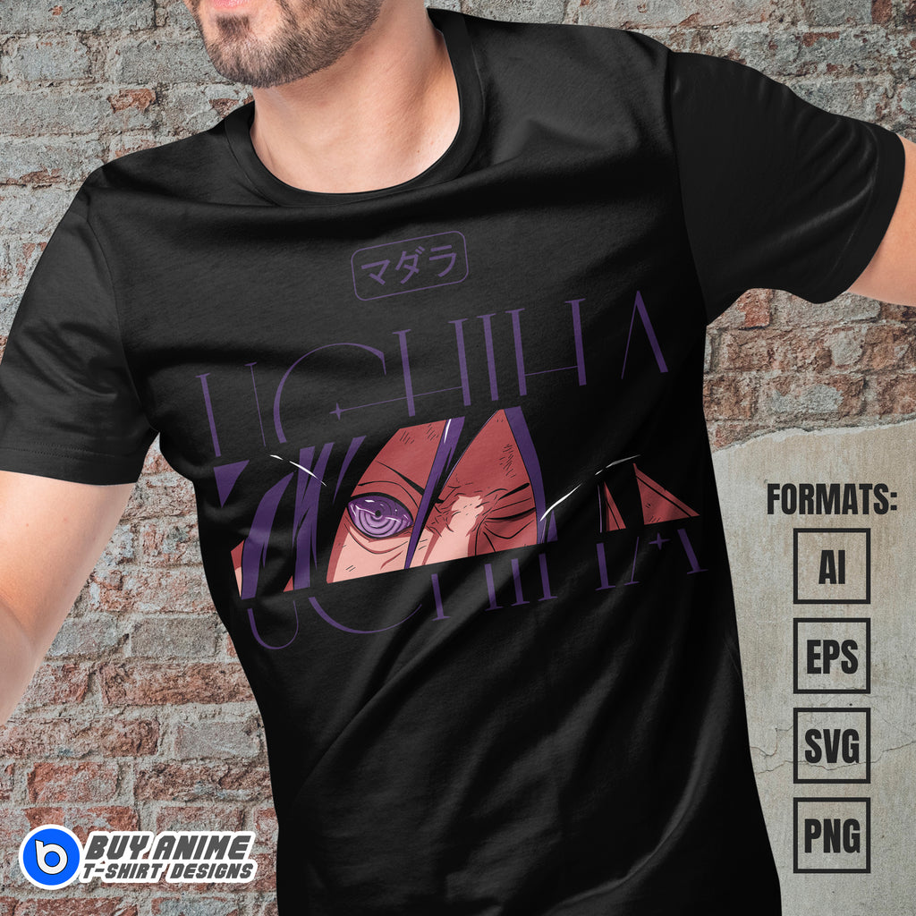 Premium Madara Uchiha Naruto Anime Vector T-shirt Design Template #5