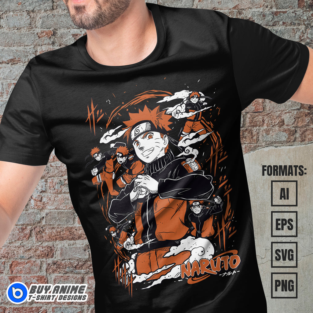 Premium Naruto Uzumaki Anime Vector T-shirt Design Template #18