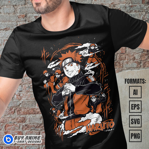 Premium Naruto Uzumaki Anime Vector T-shirt Design Template #18