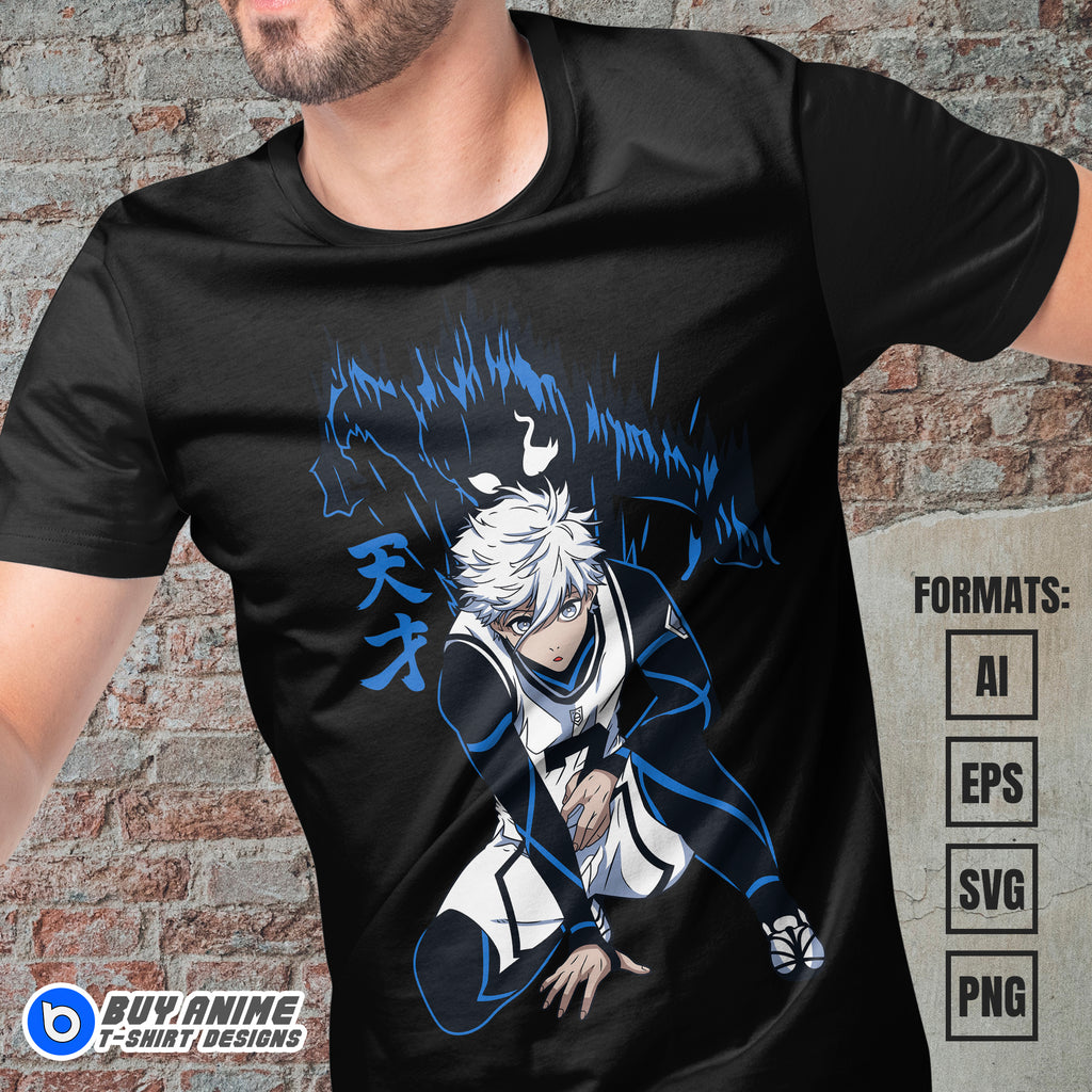 Premium Blue Lock Anime Vector T-shirt Design Template #2