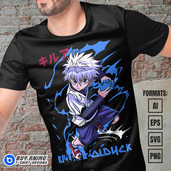 Premium Killua Hunter x Hunter Anime Vector T-shirt Design Template #8 ...