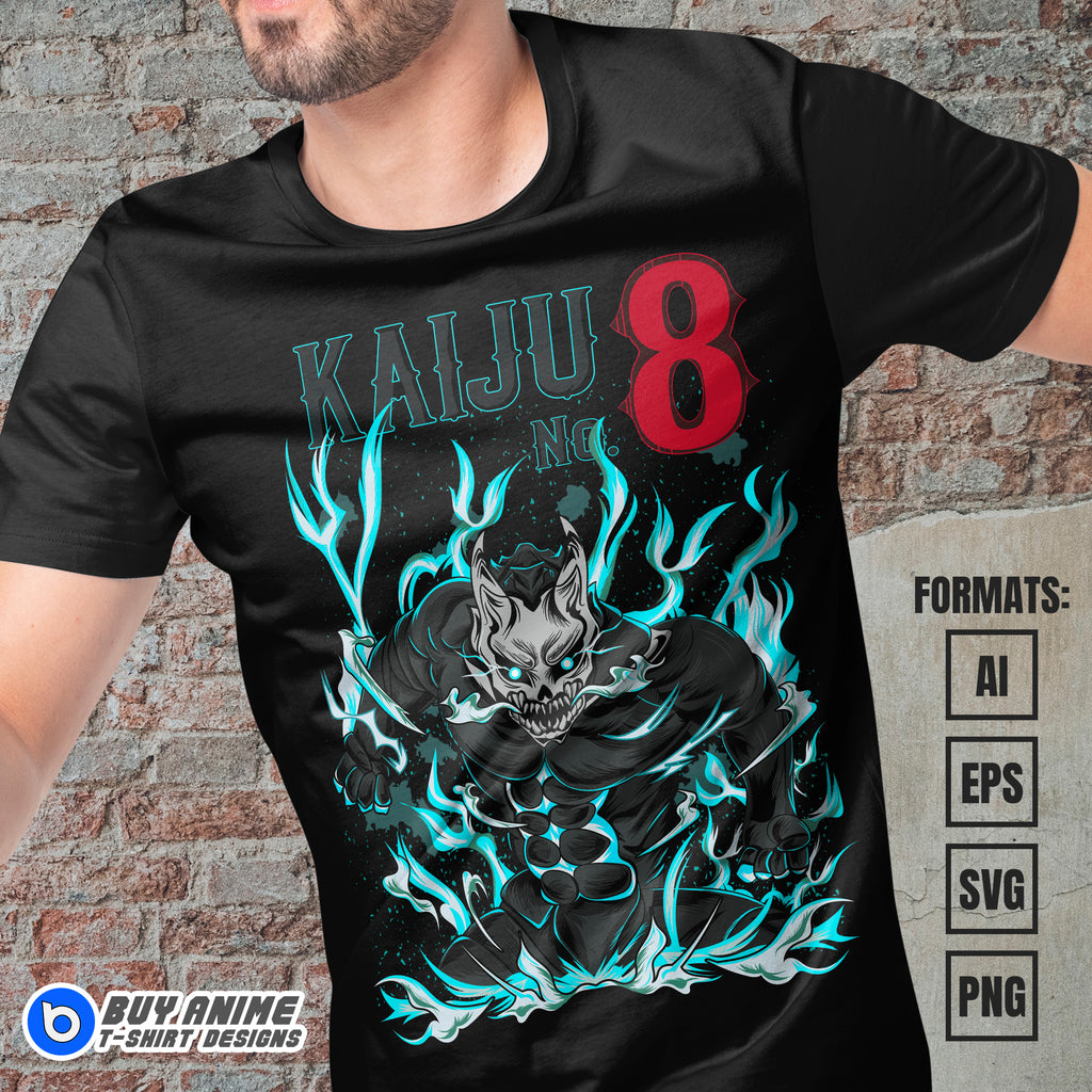 Premium Kaiju No. 8 Anime Vector T-shirt Design Template #3