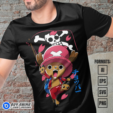 Premium Chopper One Piece Anime Vector T-shirt Design Template #2