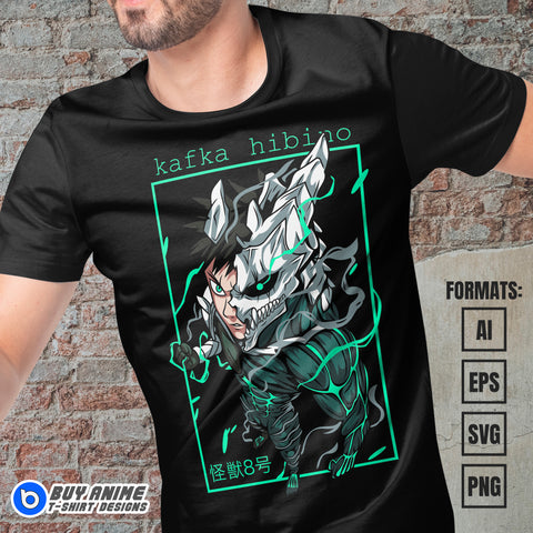 Premium Kafka Hibino Kaiju No. 8 Anime Vector T-shirt Design Template #3